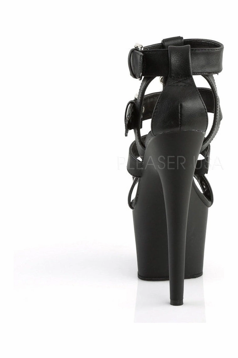 ADORE-758 Platform Sandal  | Black Faux Leather