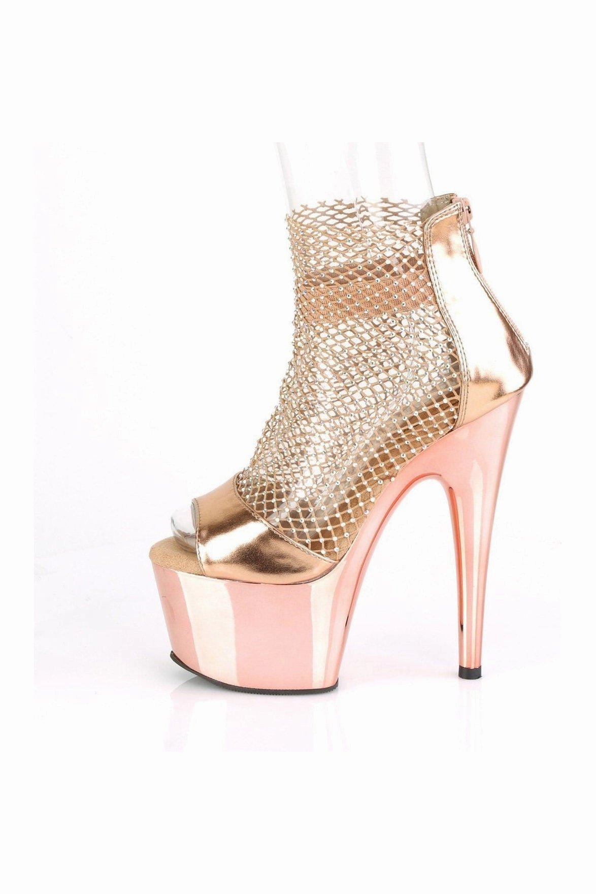 ADORE-765RM Exotic Sandal | Rose Gold Faux Leather
