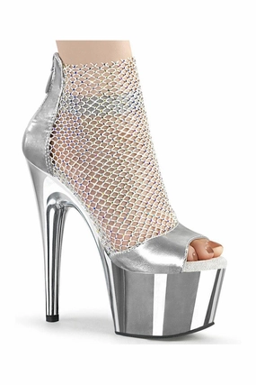 ADORE-765RM Sandal | Silver Faux Leather