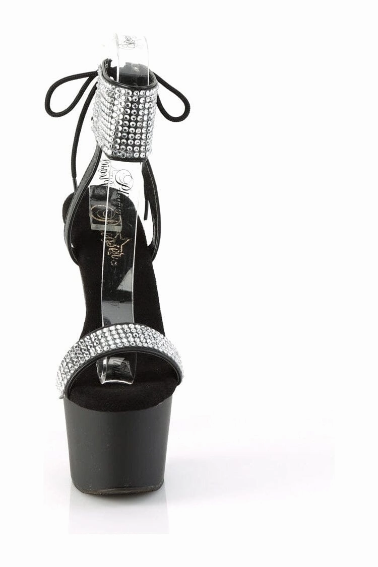 ADORE-770 Black Faux Leather Sandal