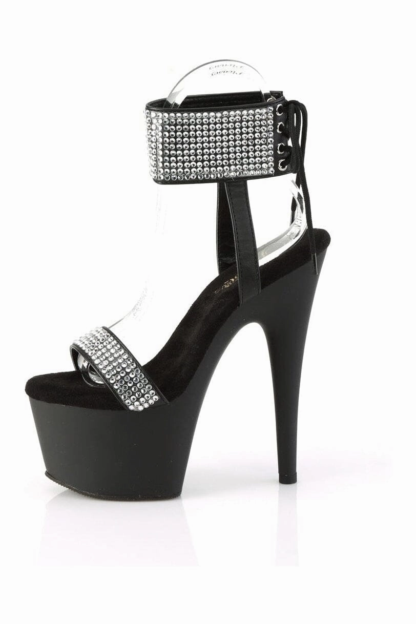ADORE-770 Black Faux Leather Sandal