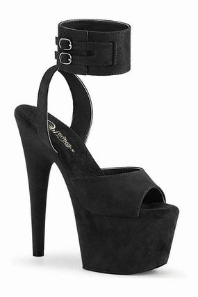 ADORE-791FS Exotic Platform Sandal | Black Faux Leather