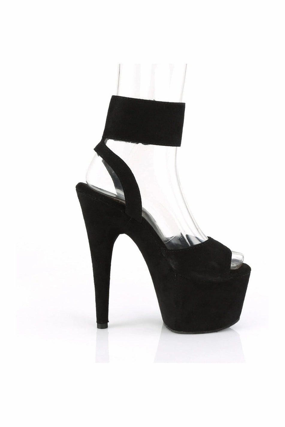 ADORE-791FS Exotic Platform Sandal | Black Faux Leather
