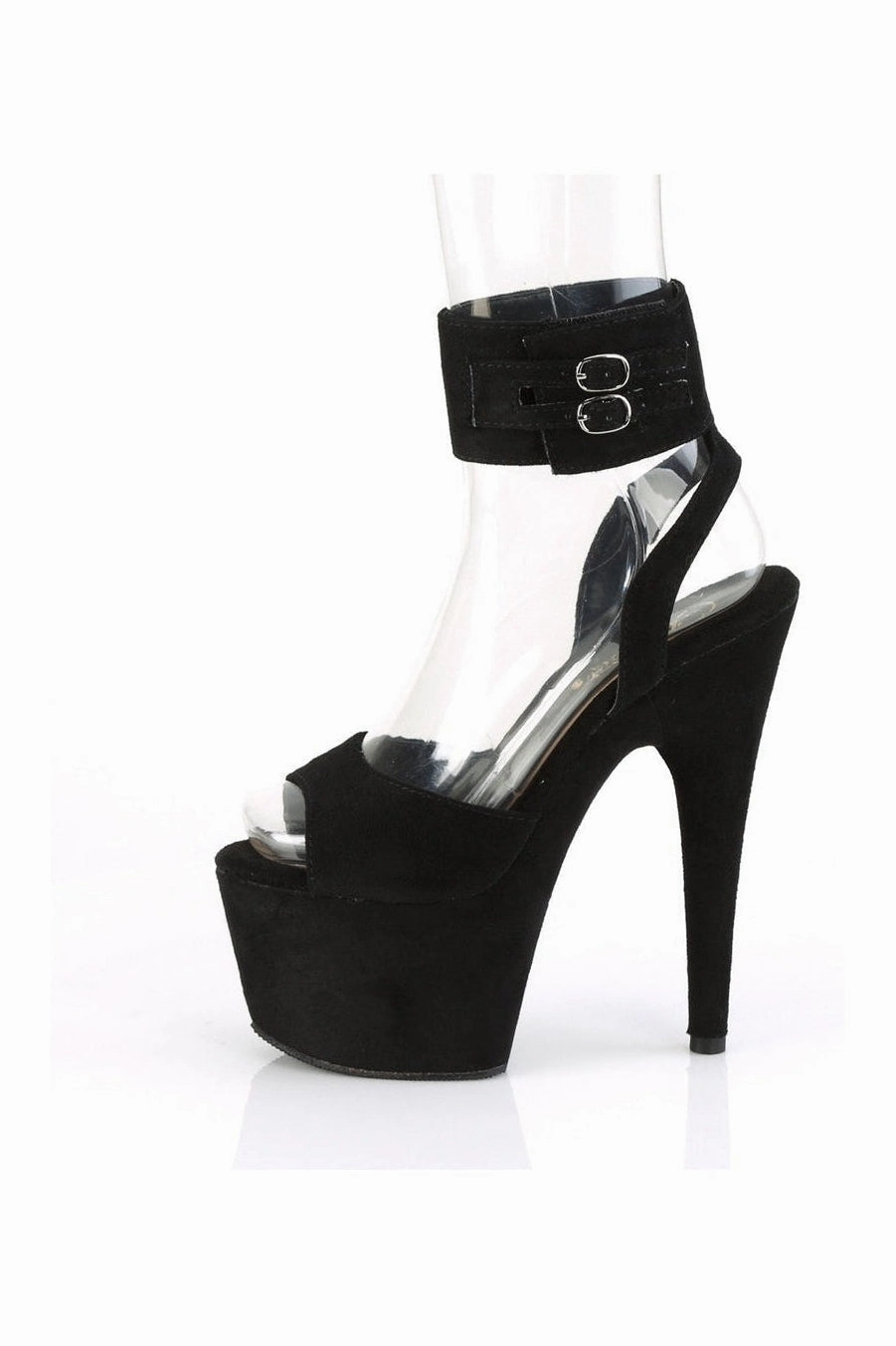 ADORE-791FS Exotic Platform Sandal | Black Faux Leather