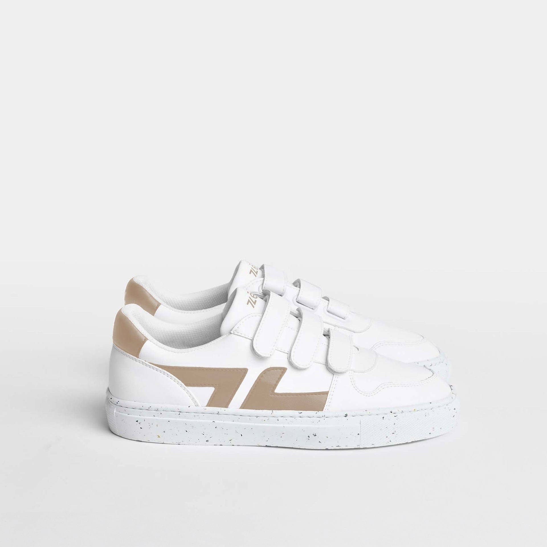 Alpha Unisex Vegan Leather Velcro Sneakers | Beige