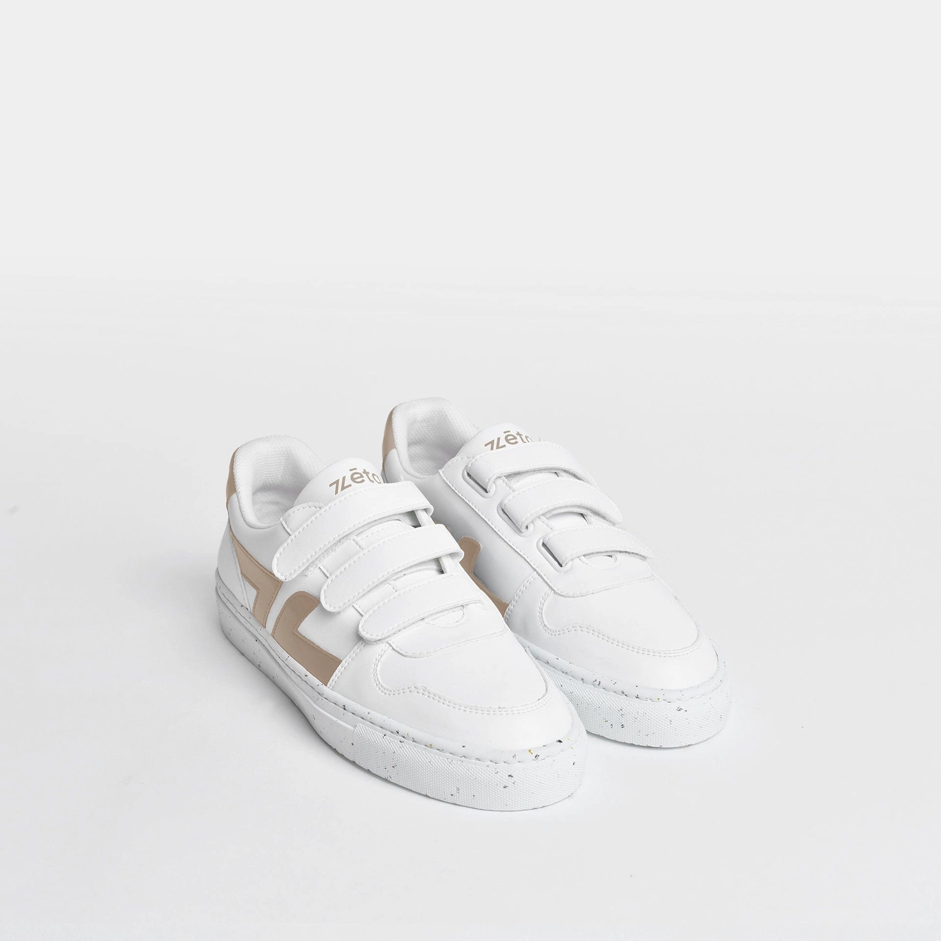 Alpha Unisex Vegan Leather Velcro Sneakers | Beige