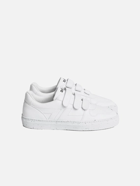 Alpha Unisex Vegan Leather Velcro Sneakers | White