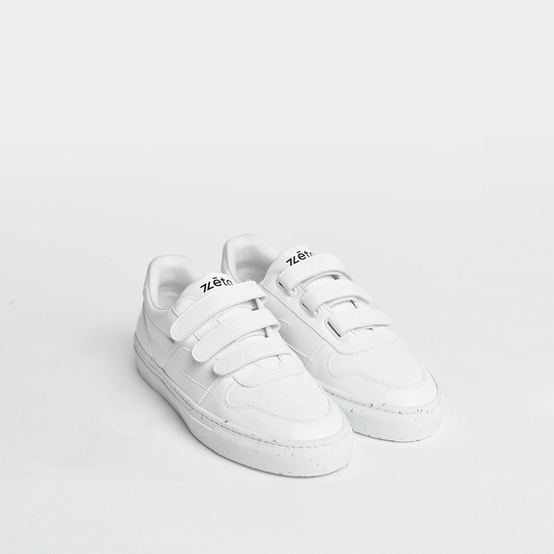 Alpha Unisex Vegan Leather Velcro Sneakers | White