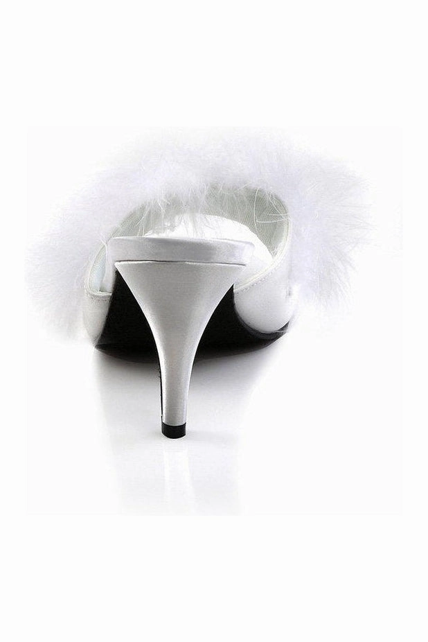 AMOUR-03 Slide | White Genuine Satin