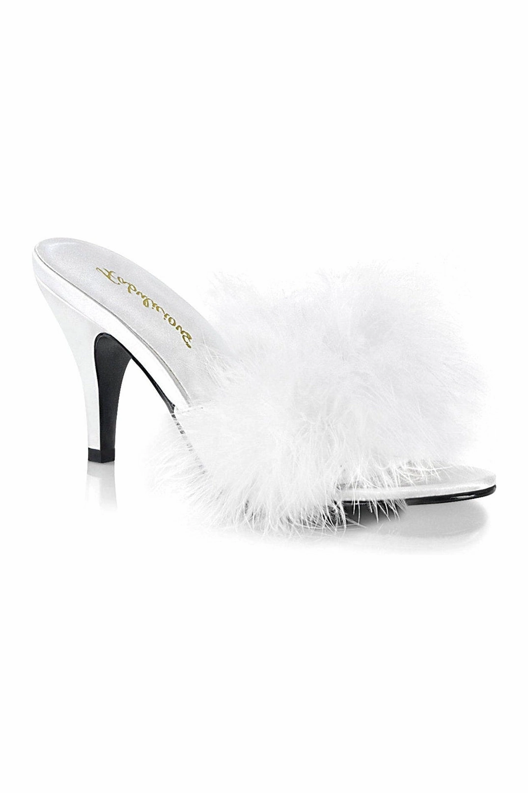 AMOUR-03 Slide | White Genuine Satin