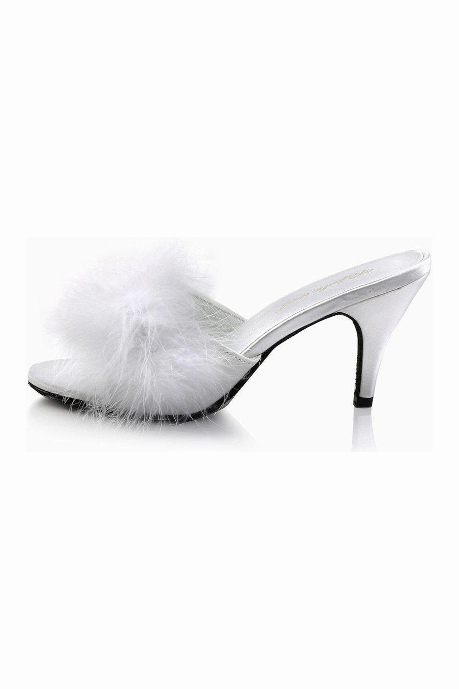 AMOUR-03 Slide | White Genuine Satin