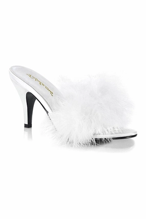 AMOUR-03 Slide | White Genuine Satin