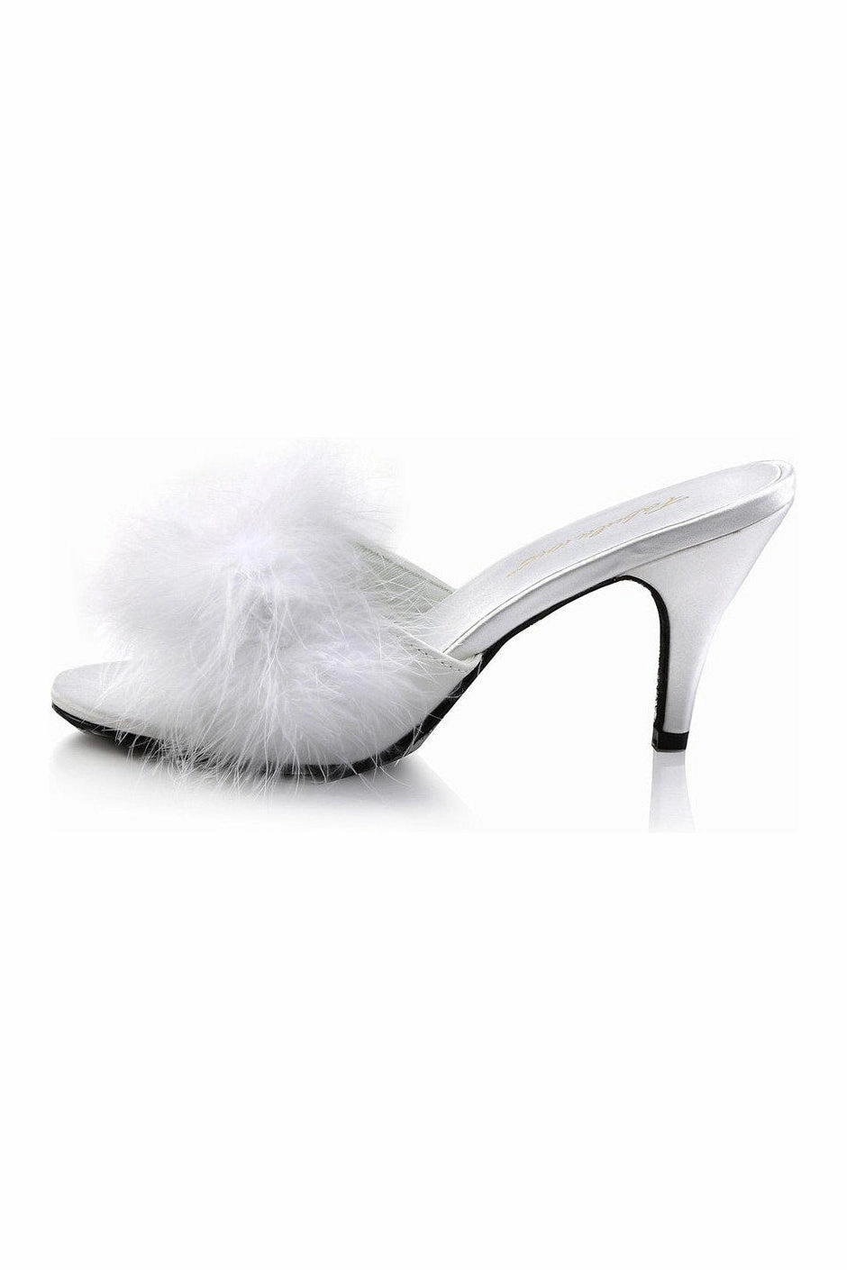 AMOUR-03 Slide | White Genuine Satin