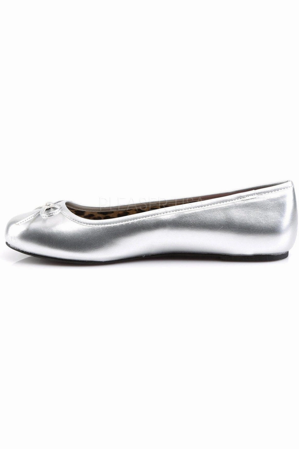 ANNA-01 Flat | Silver Faux Leather
