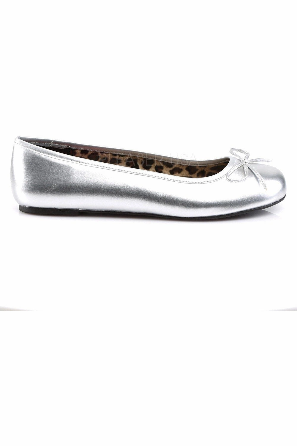 ANNA-01 Flat | Silver Faux Leather