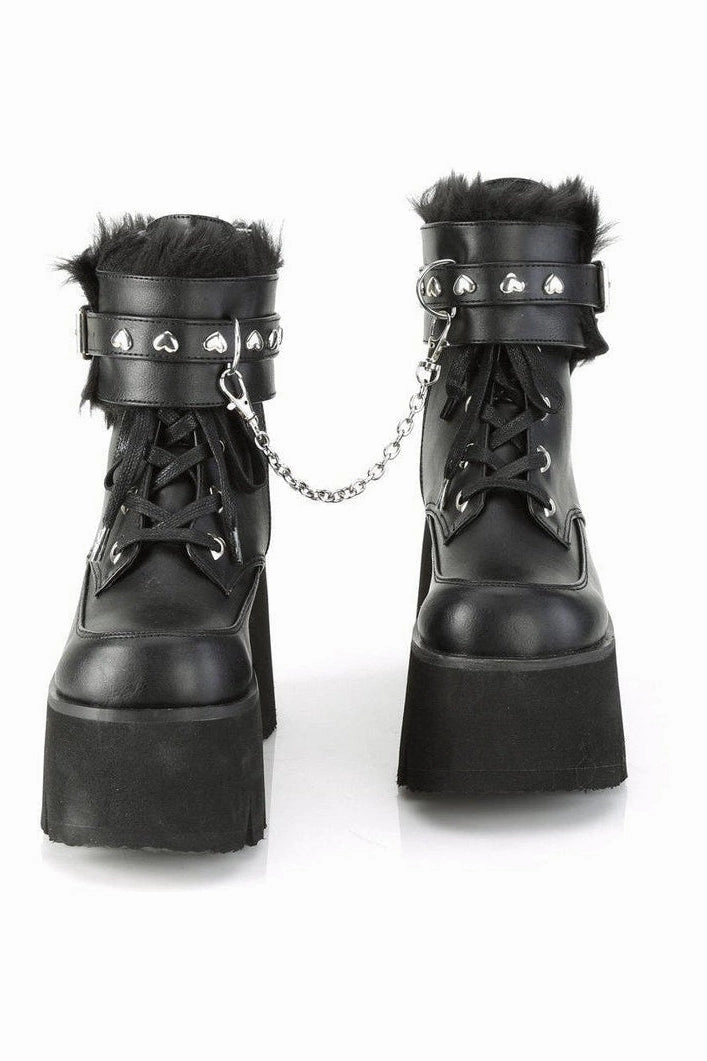 ASHES-57 Ankle Boot | Black Faux Leather