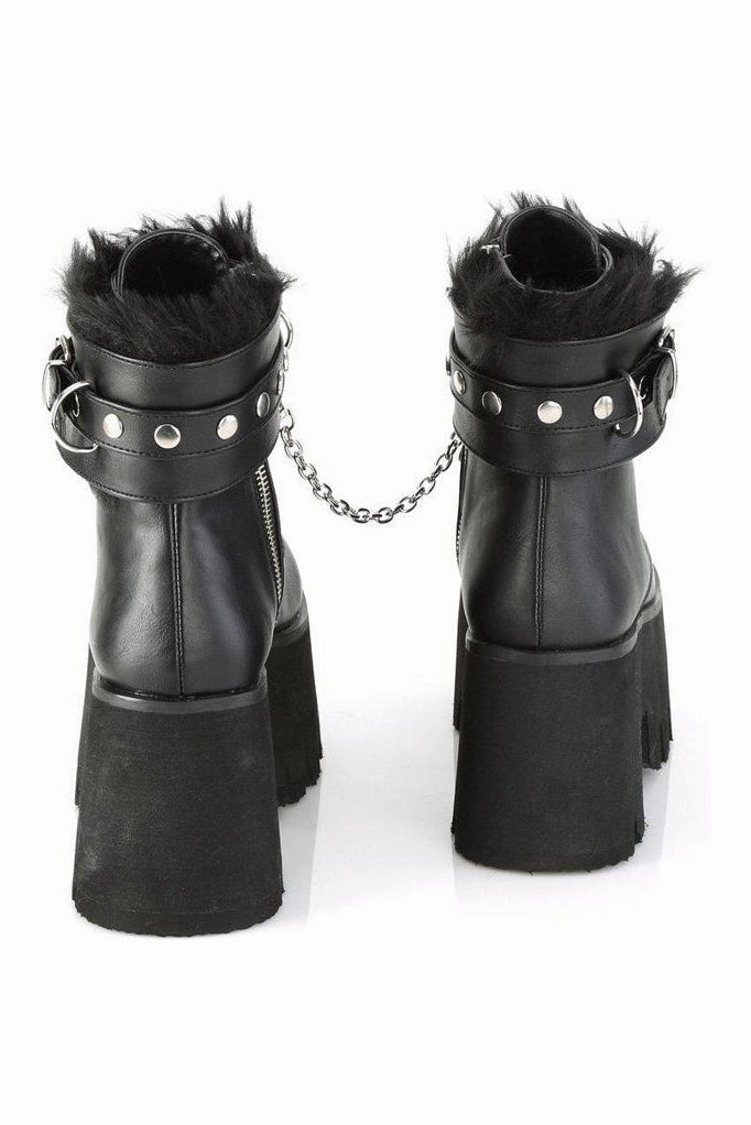 ASHES-57 Ankle Boot | Black Faux Leather