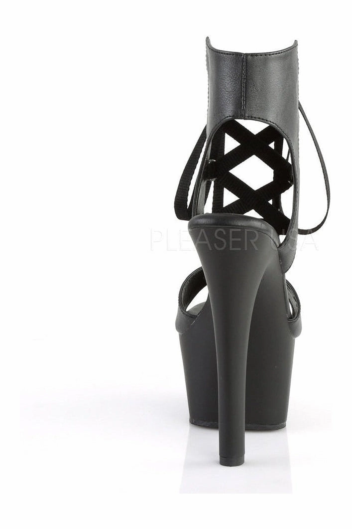 ASPIRE-600-14 Platform Sandal  | Black Faux Leather