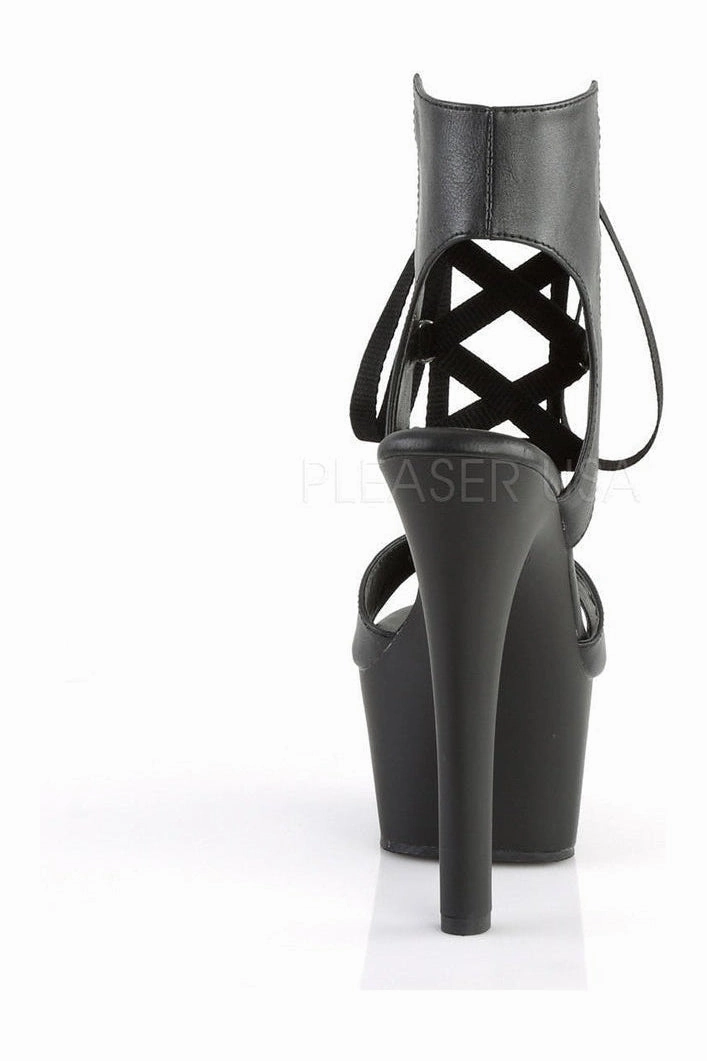 ASPIRE-600-14 Platform Sandal  | Black Faux Leather