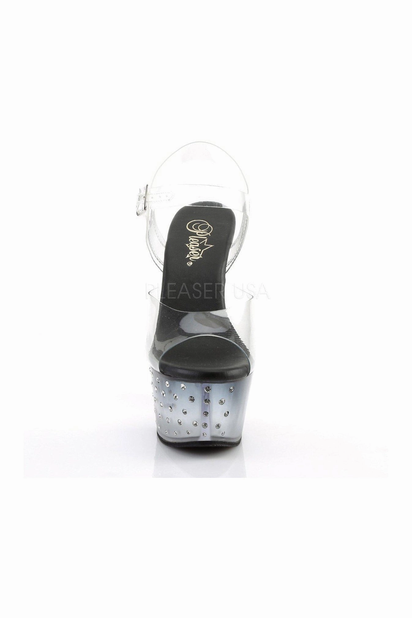 ASPIRE-608STD Platform Sandals | Black Vinyl
