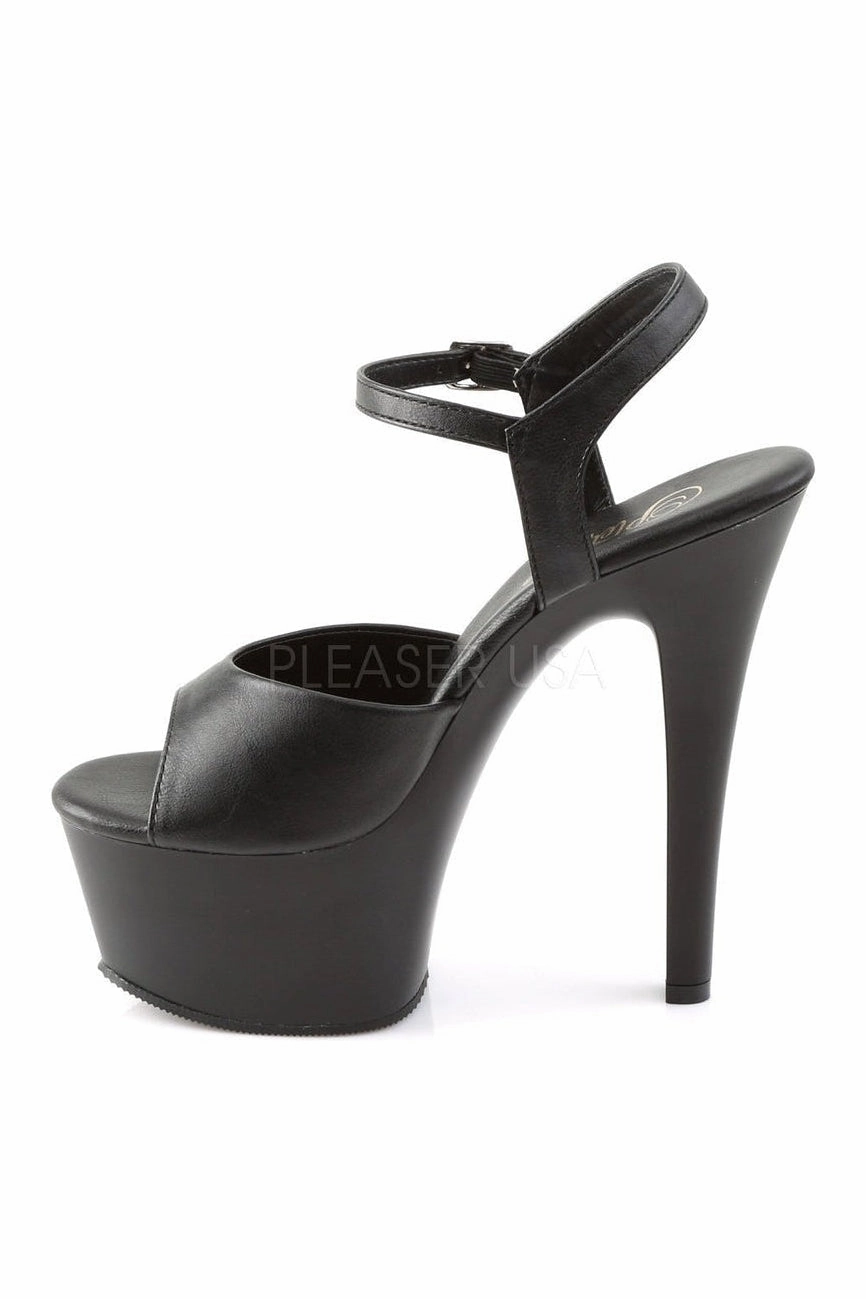 ASPIRE-609 Platform Sandal  | Black Faux Leather