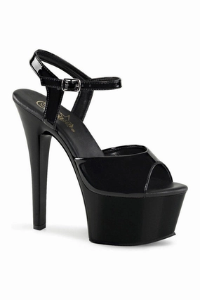 ASPIRE-609 Platform Sandal  | Black Patent