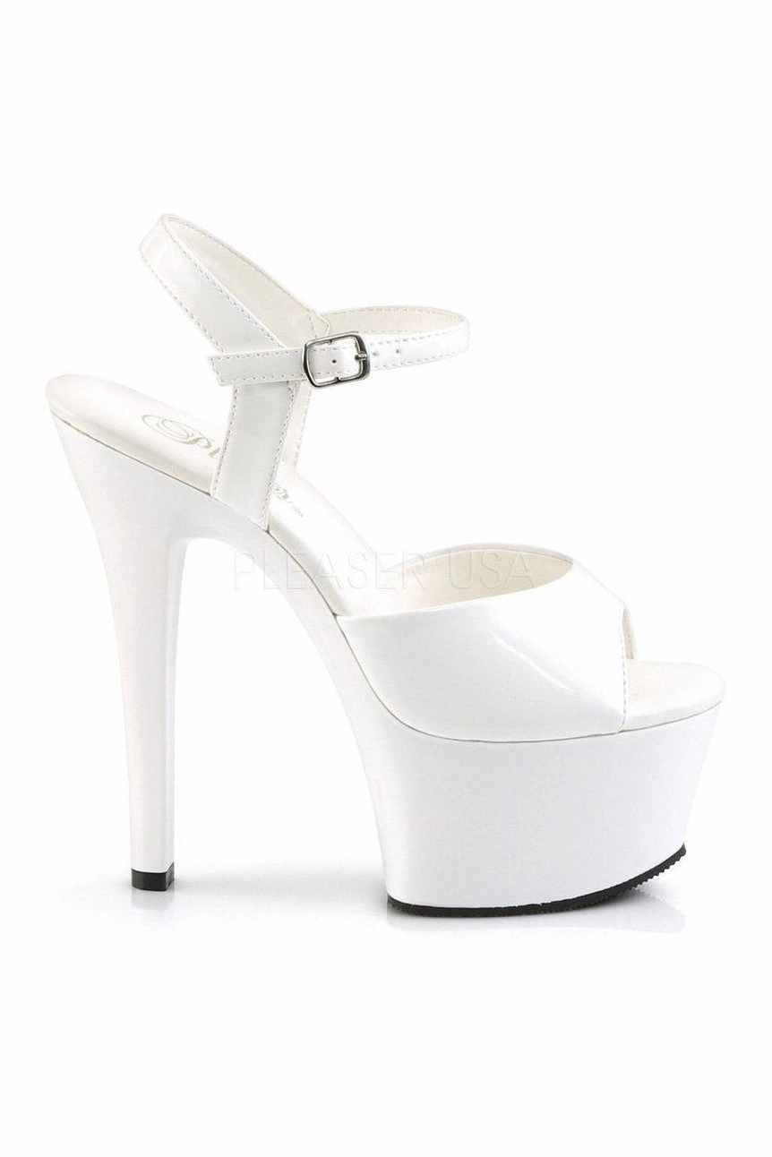 ASPIRE-609 Platform Sandal  | White Patent