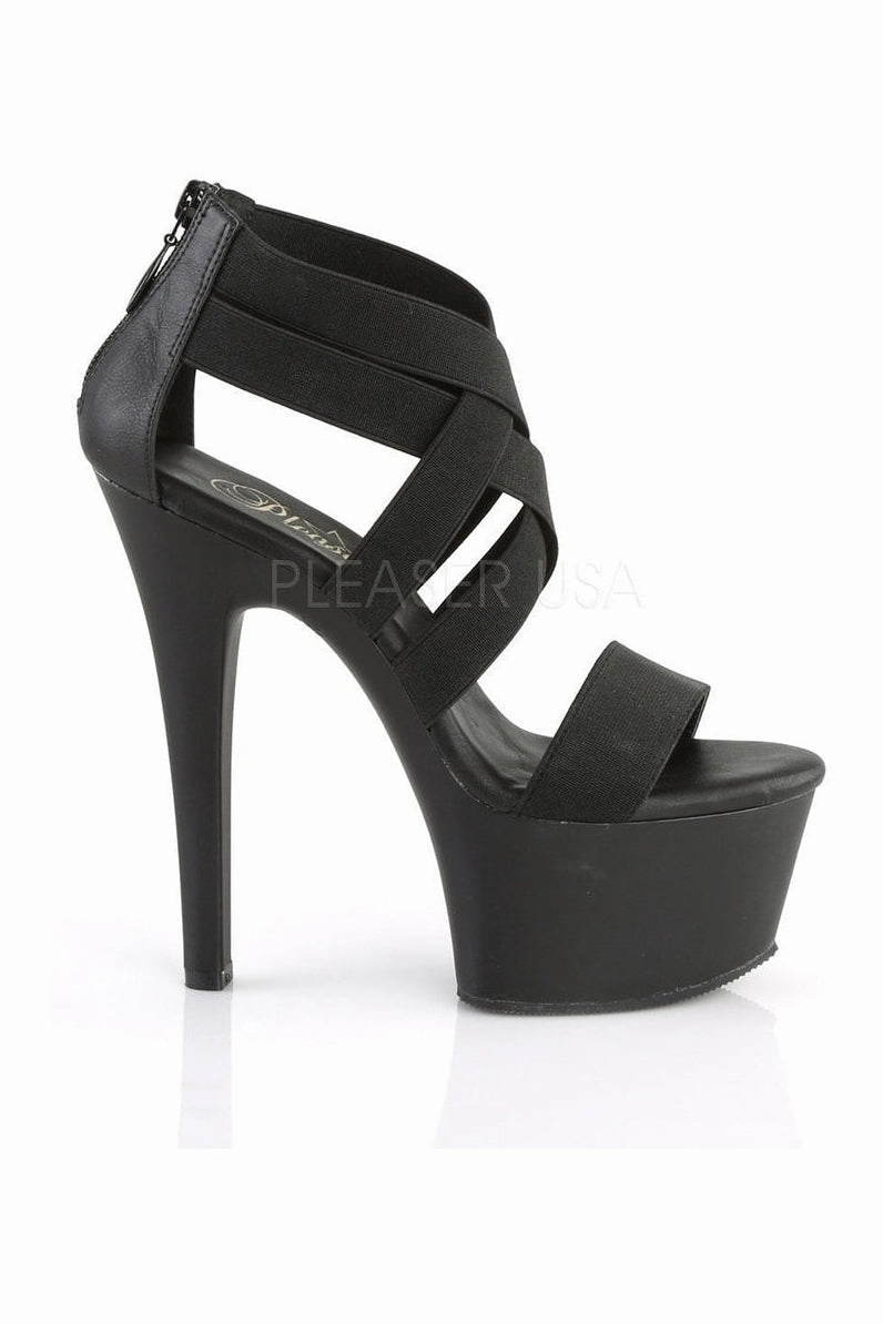 ASPIRE-669 Platform Sandal  | Black elastic