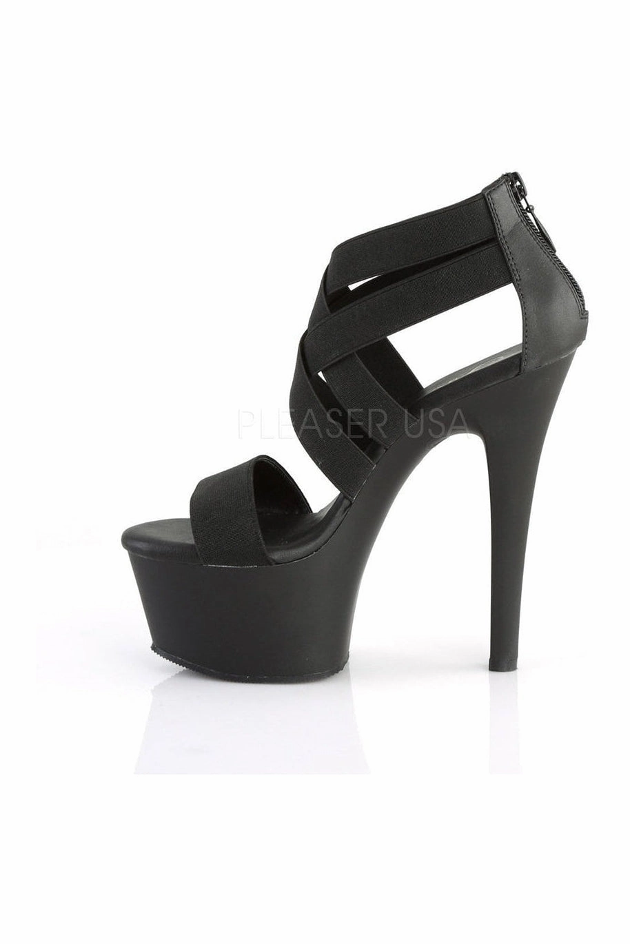 ASPIRE-669 Platform Sandal  | Black elastic