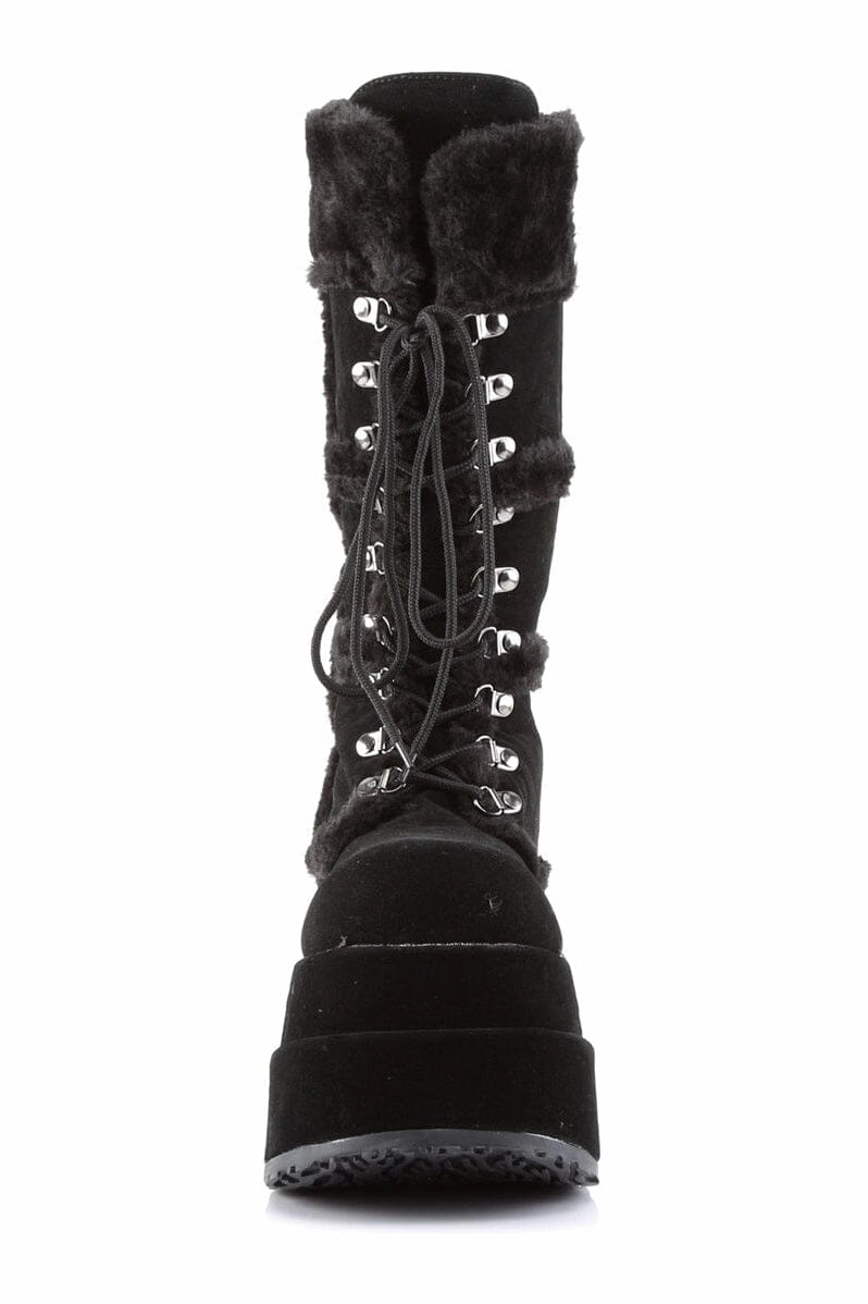 BEAR-202 Black Vegan Leather Knee Boot