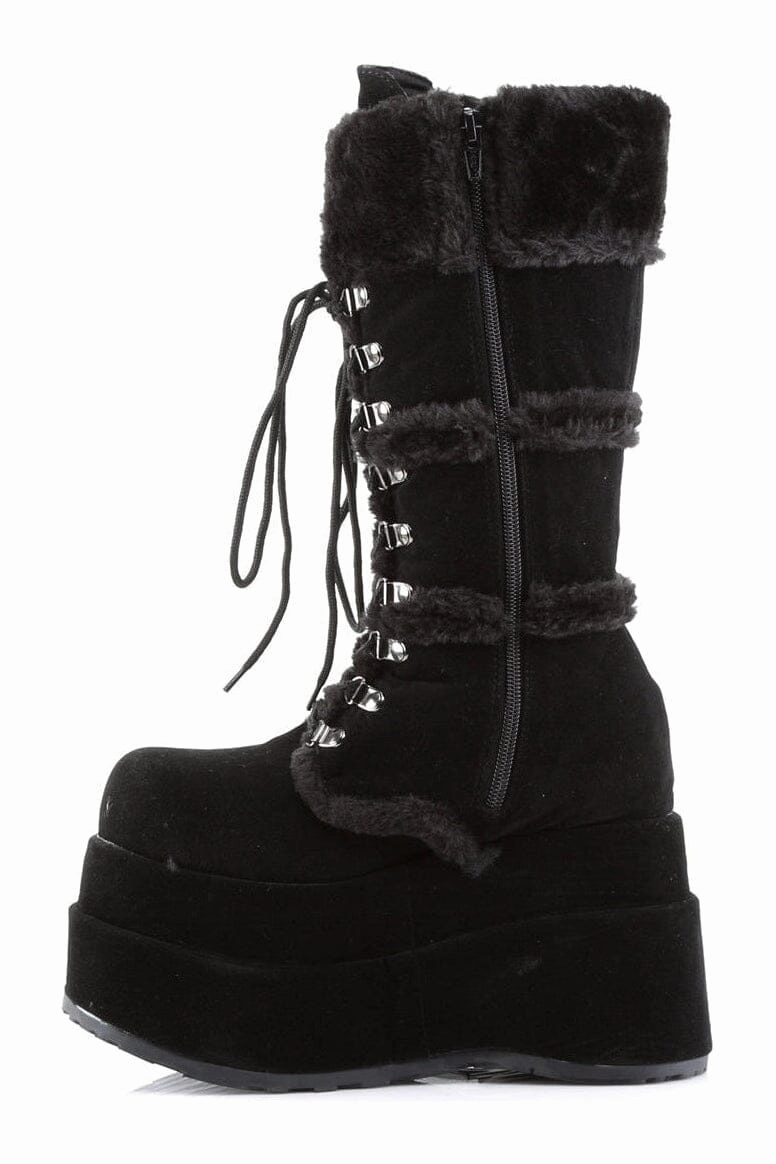 BEAR-202 Black Vegan Leather Knee Boot