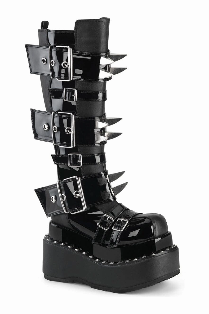 BEAR-215 Black Vegan Leather Knee Boot