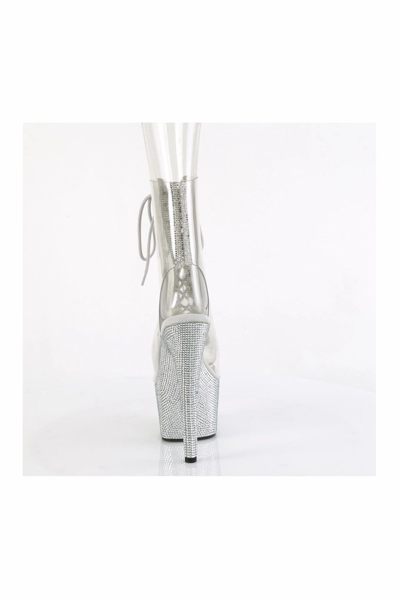 BEJEWELED-1016C-2-7 Clear Vinyl Ankle Boot