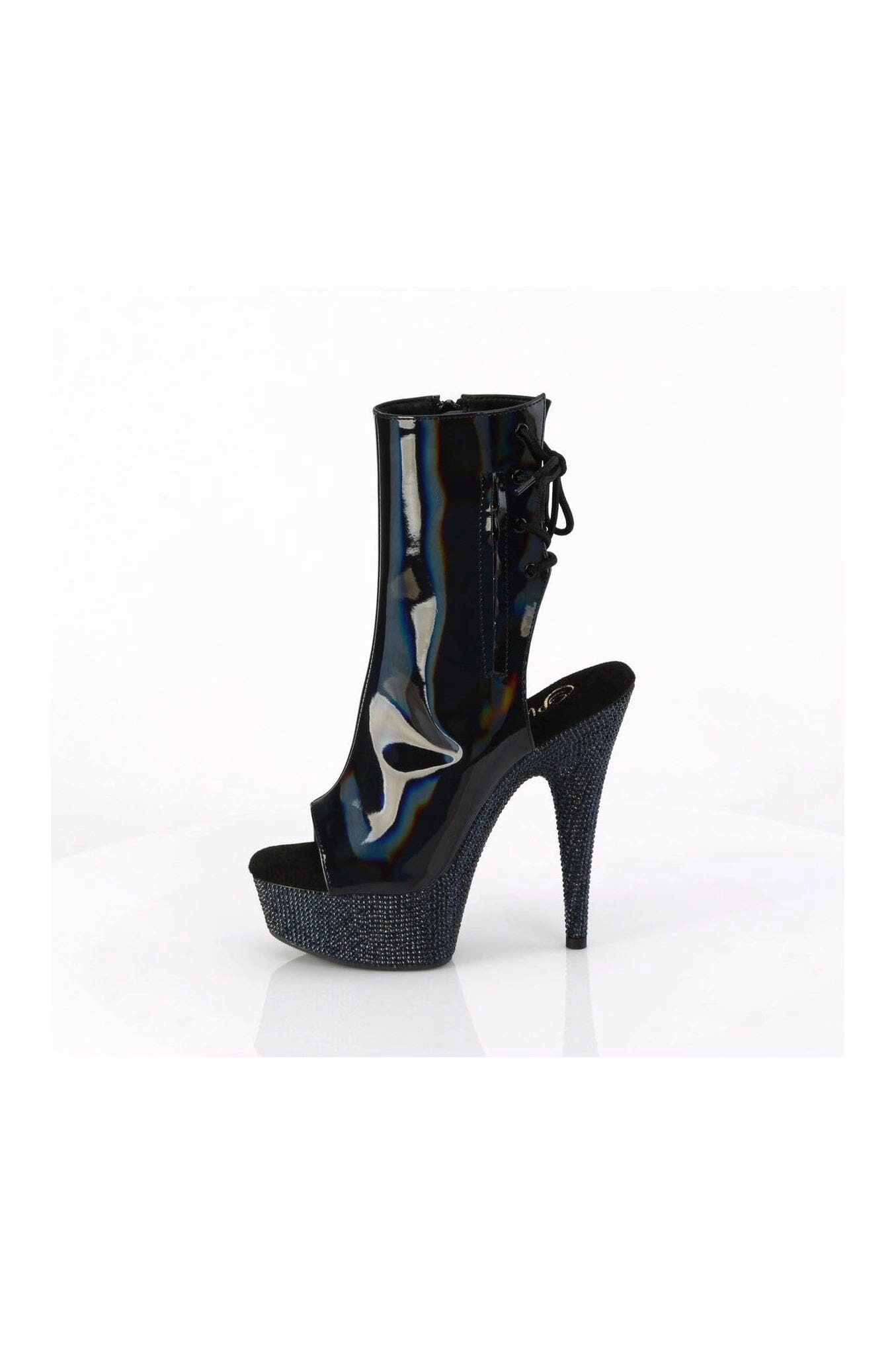 BEJEWELED-1018DM-6 Black Patent Ankle Boot