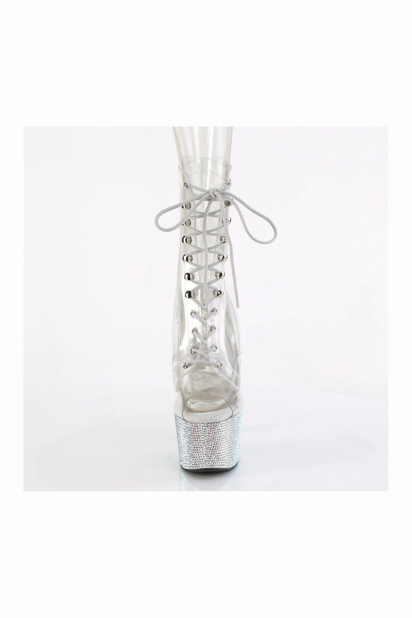 BEJEWELED-1021C-7 Clear Vinyl Ankle Boot