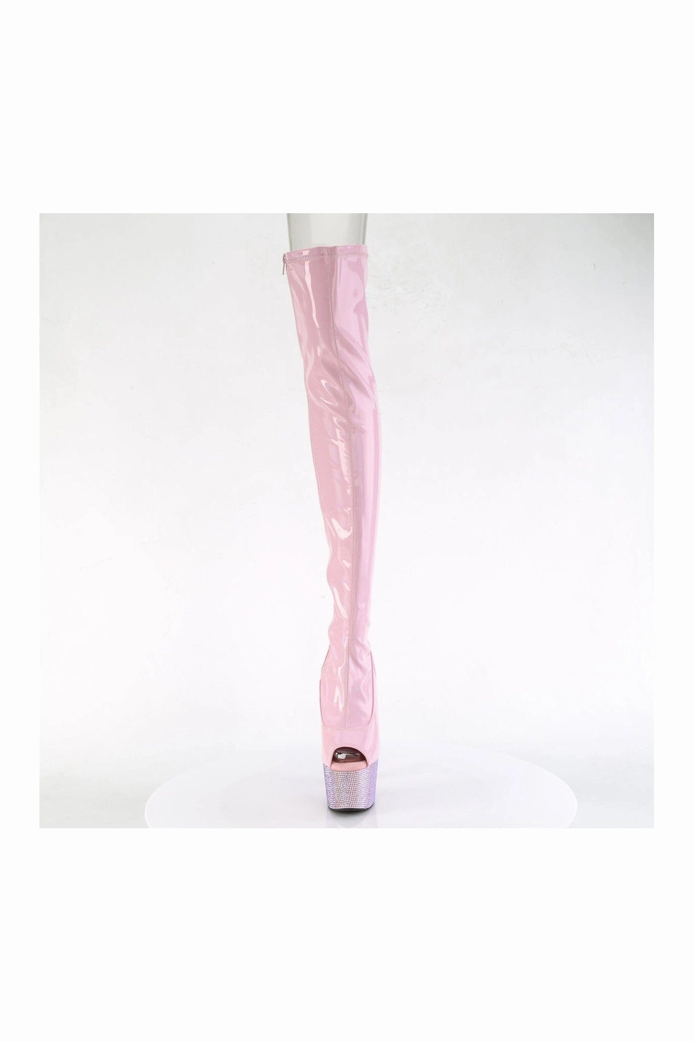 BEJEWELED-3011-7 Pink Patent Thigh Boot