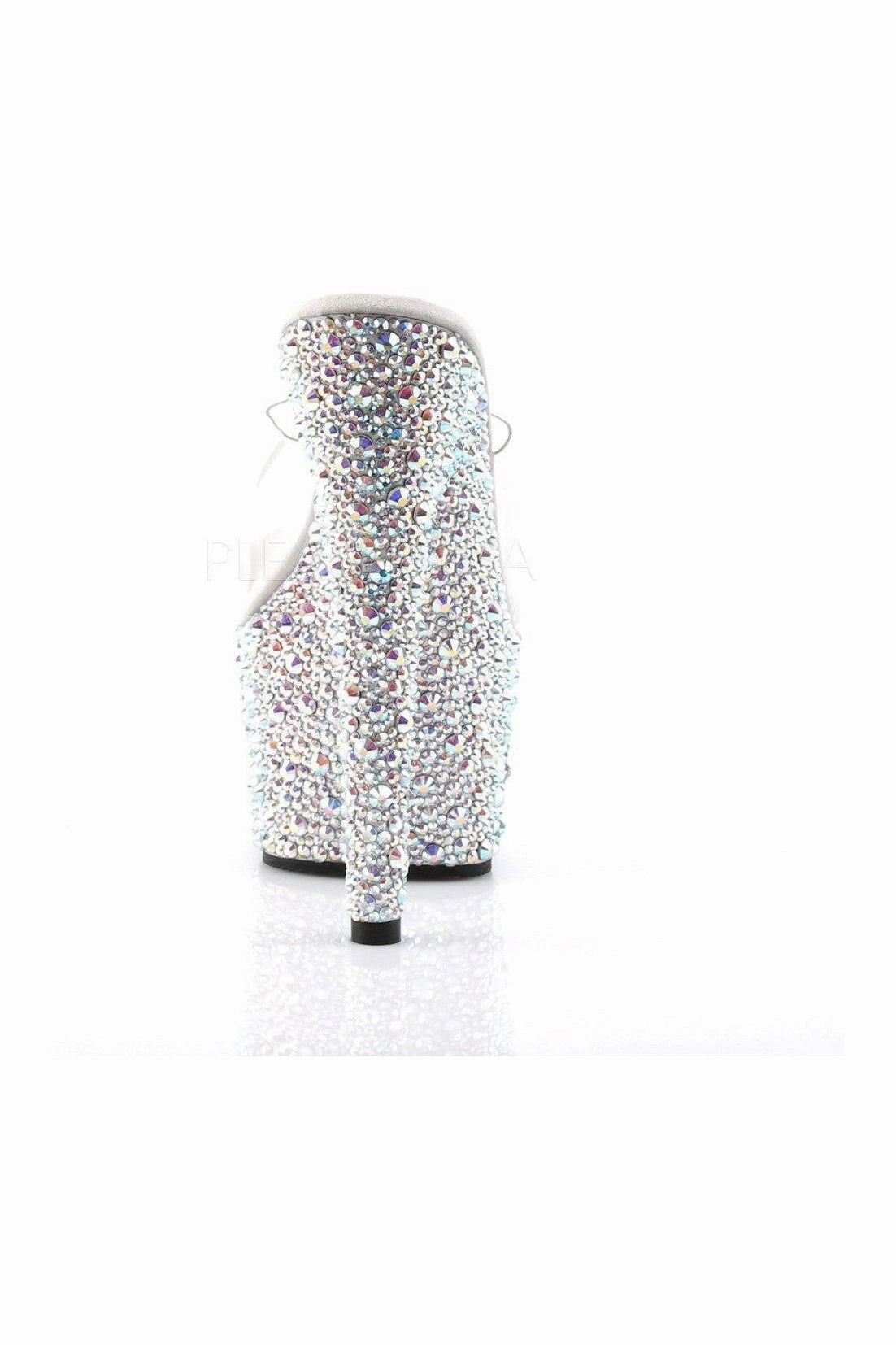 BEJEWELED-701MS Platform Slide  | Clear Vinyl