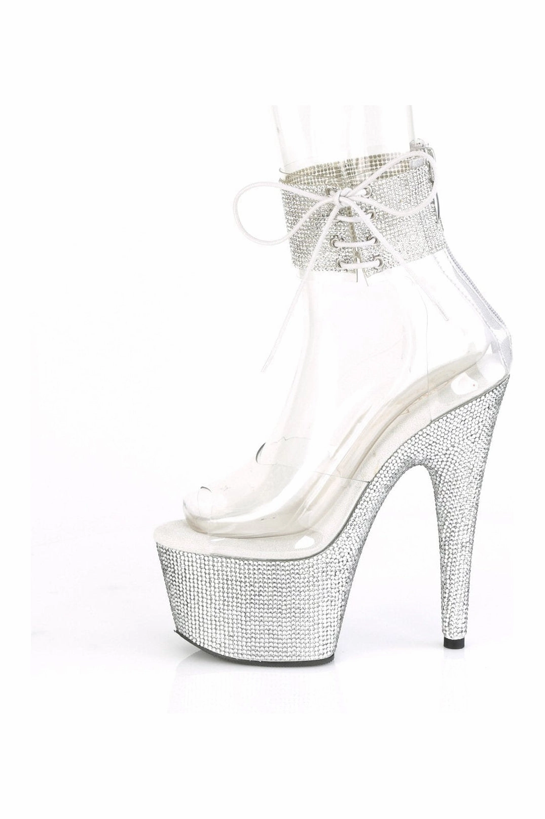 BEJEWELED-724RS Exotic Sandal | Clear Vinyl