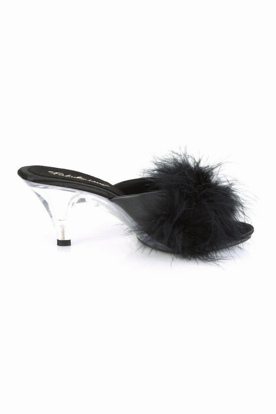 BELLE-301F Slide | Black Faux Leather