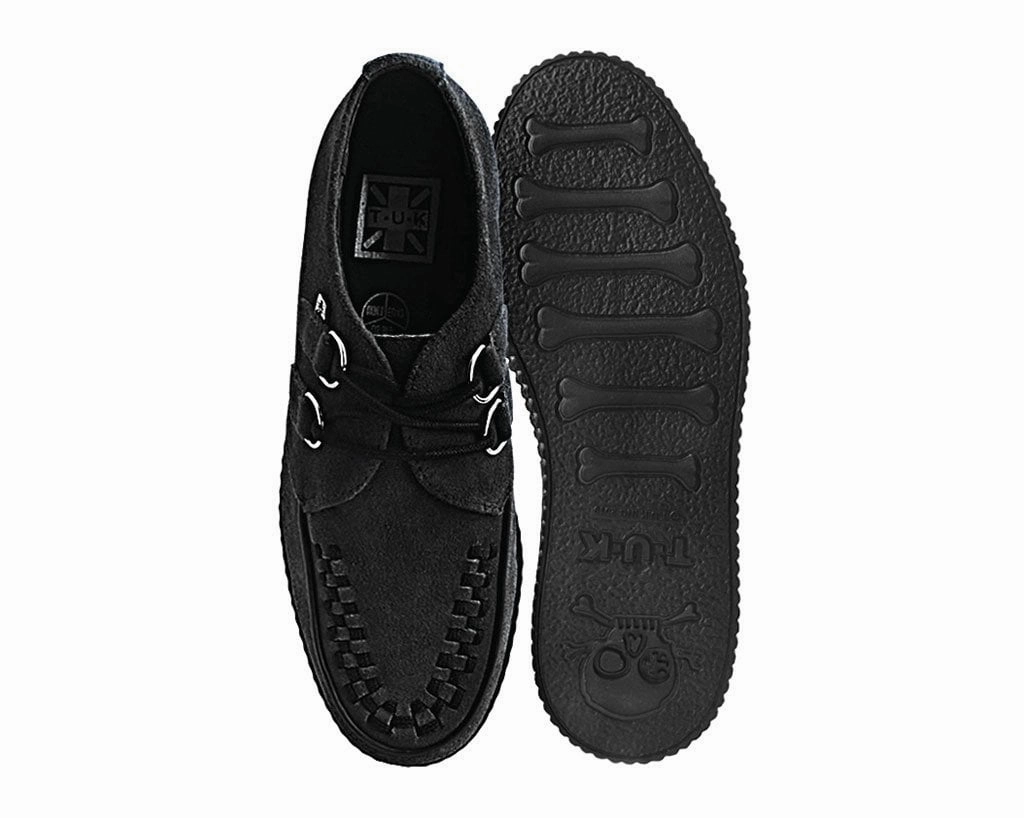 Black Faux Suede Viva Low Creeper