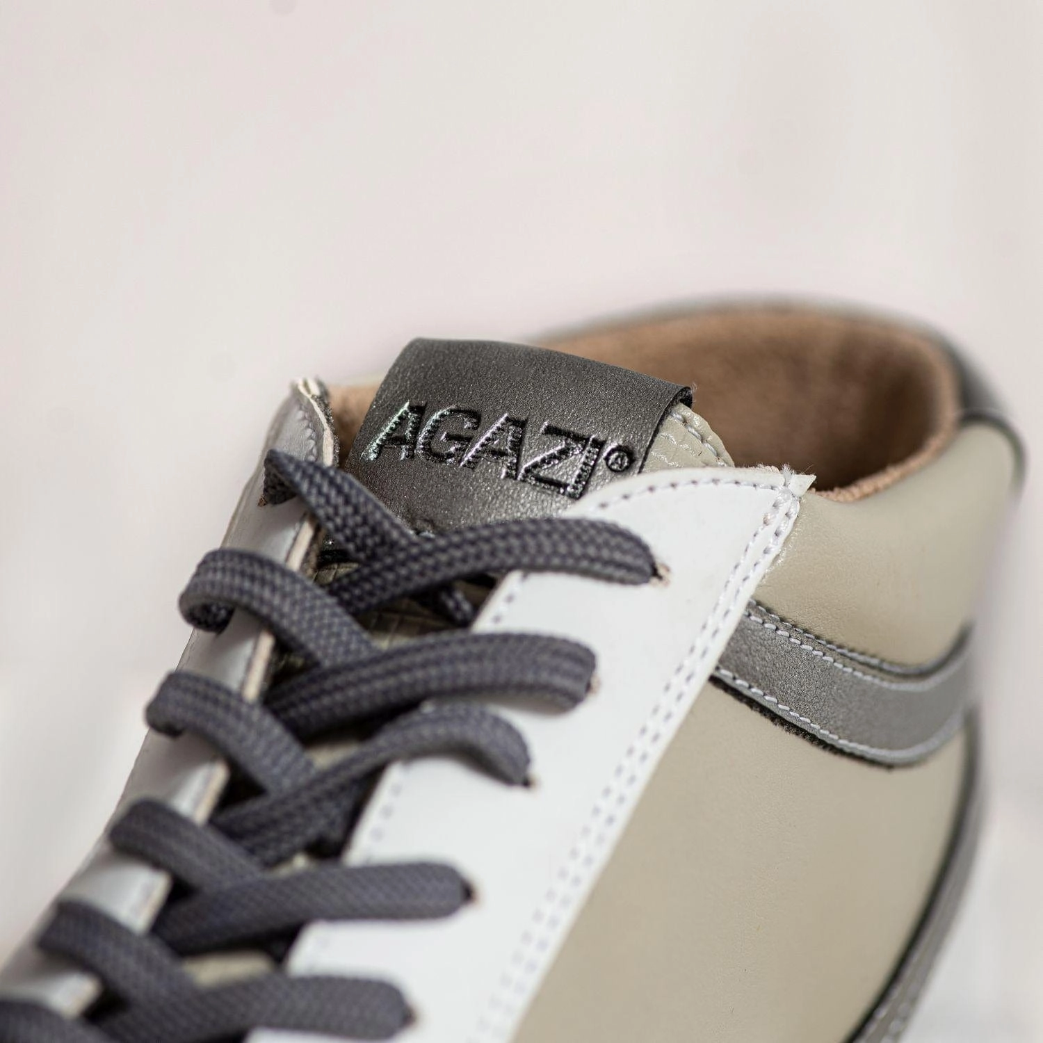 Blanka Women's Apple & Corn Leather Vegan Sneakers | Grey & White