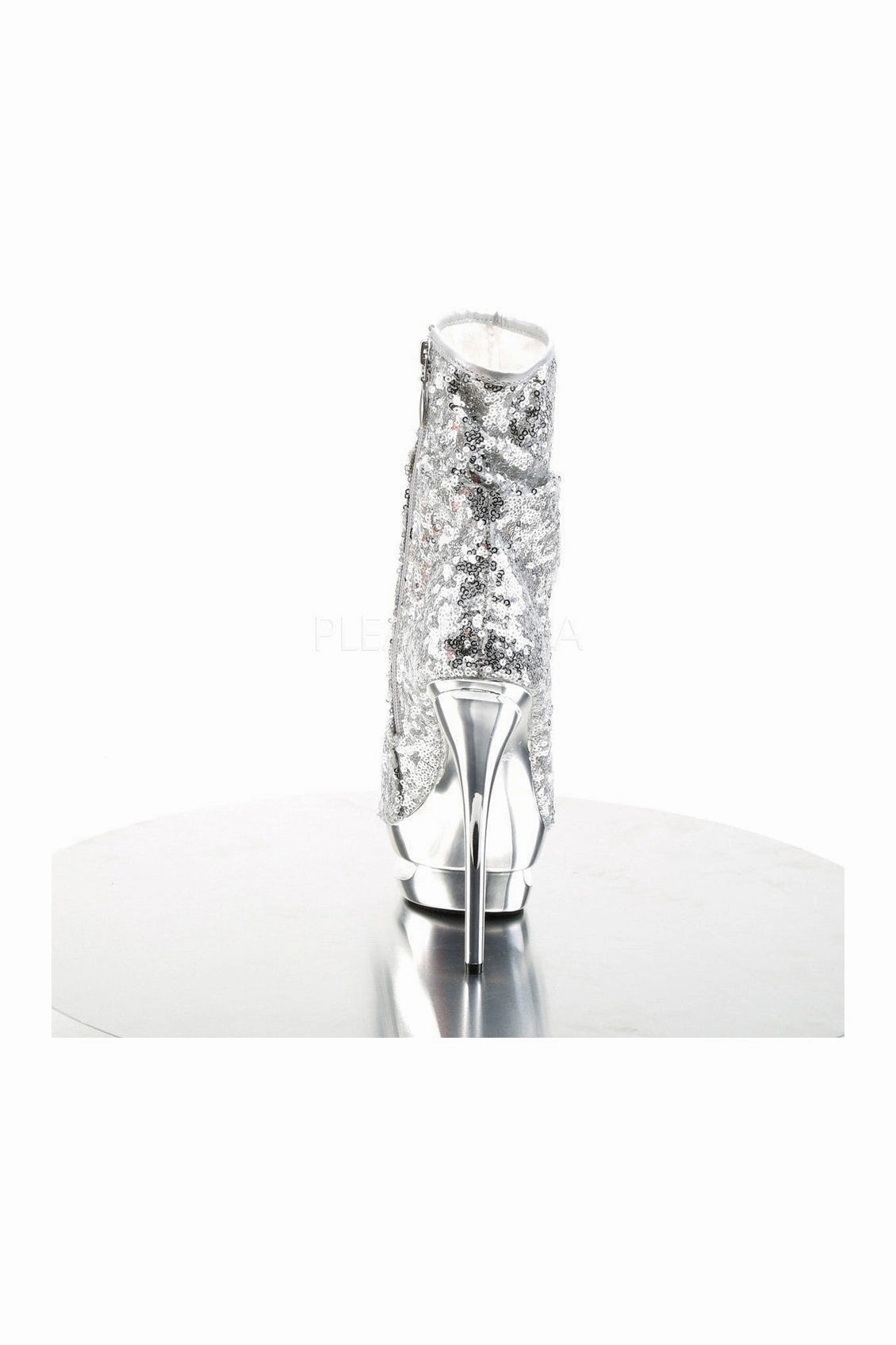 BLONDIE-R-1008 Platform Boot  | Silver Sequins