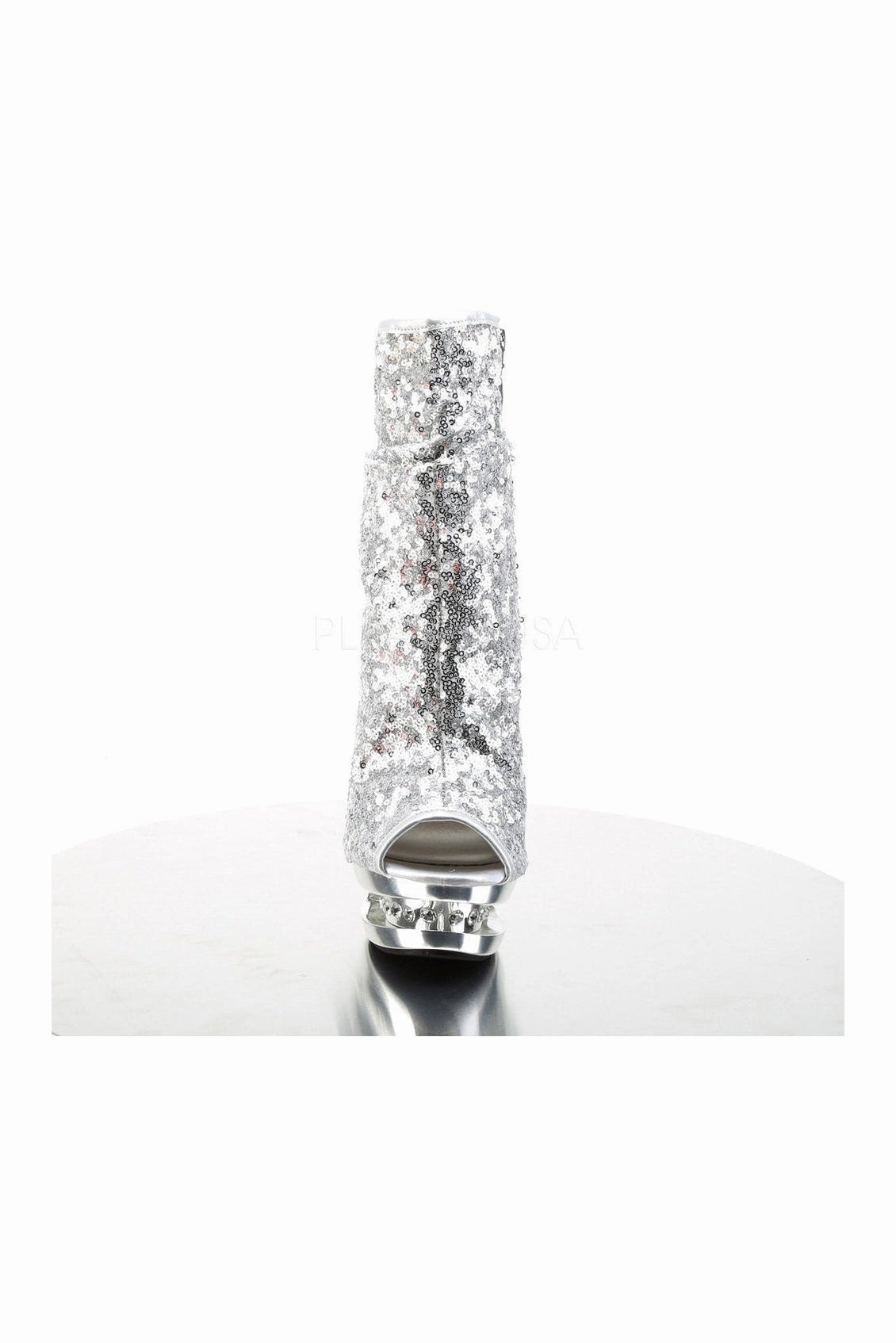 BLONDIE-R-1008 Platform Boot  | Silver Sequins