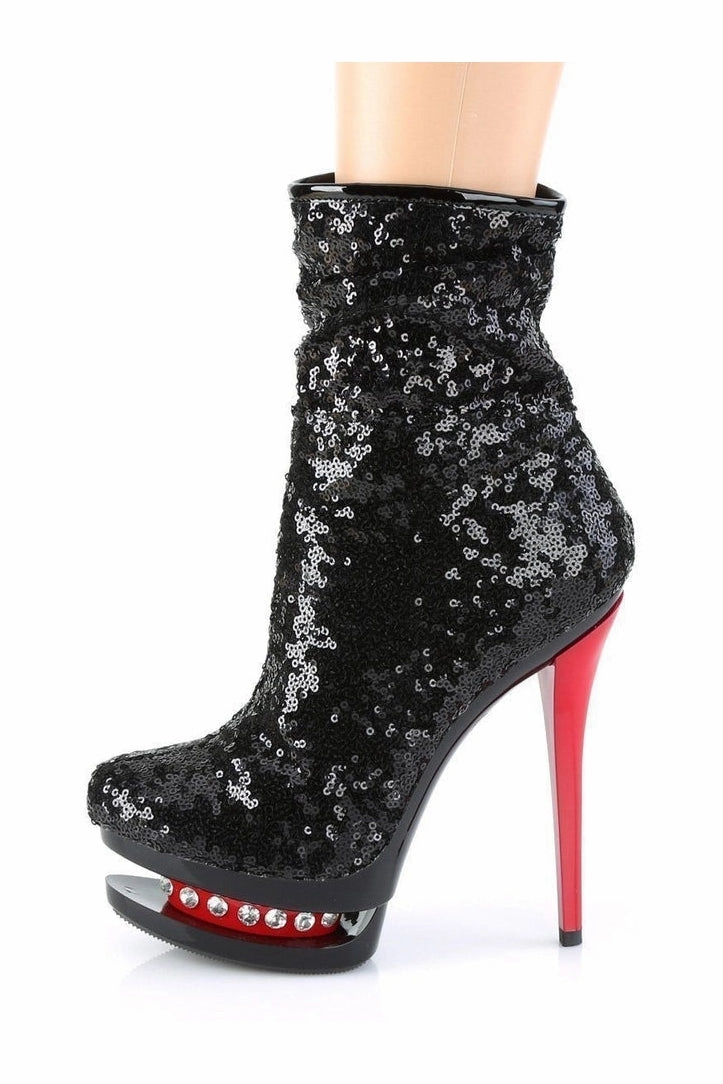 BLONDIE-R-1009 Exotic Boot | Black Sequins