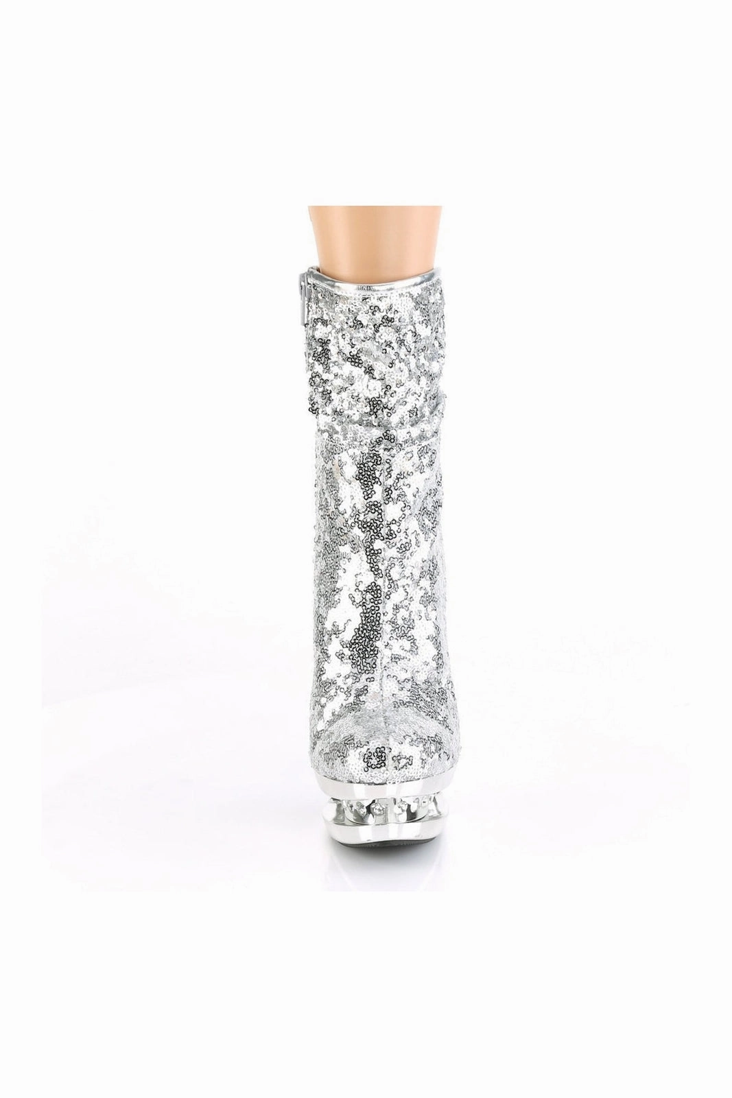 BLONDIE-R-1009 Exotic Boot | Silver Sequins