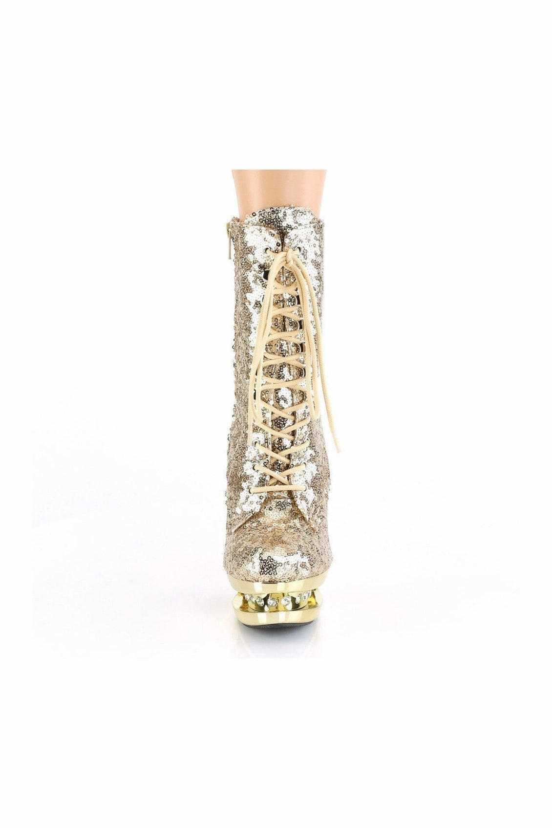BLONDIE-R-1020 Exotic Boot | Gold Sequins