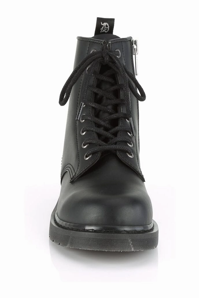 BOLT-100 Black Vegan Leather Knee Boot