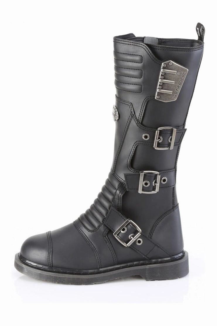 BOLT-405 Black Vegan Leather Combat Boot