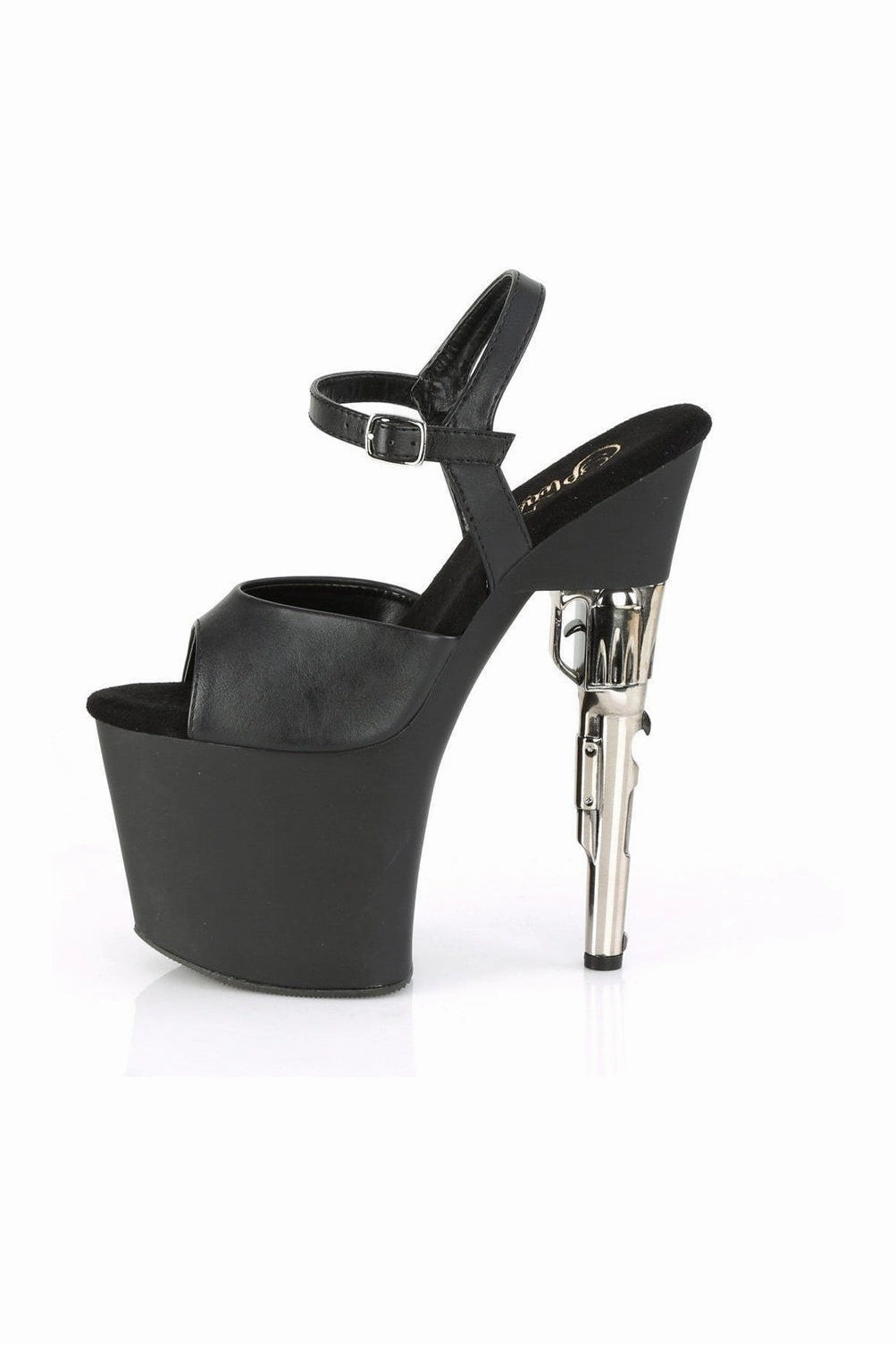 BONDGIRL-709 Exotic Sandal | Black Faux Leather