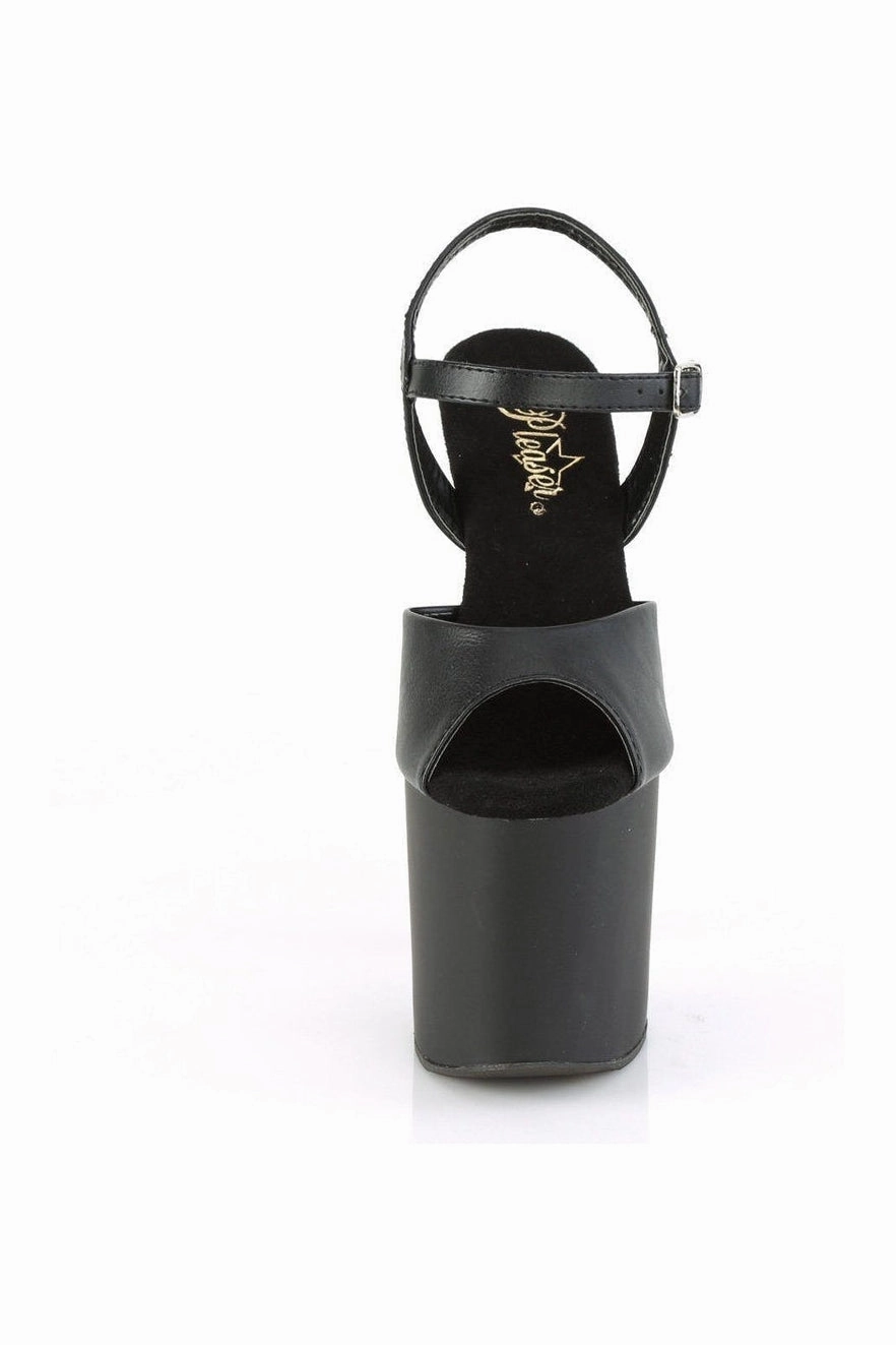 BONDGIRL-709 Exotic Sandal | Black Faux Leather